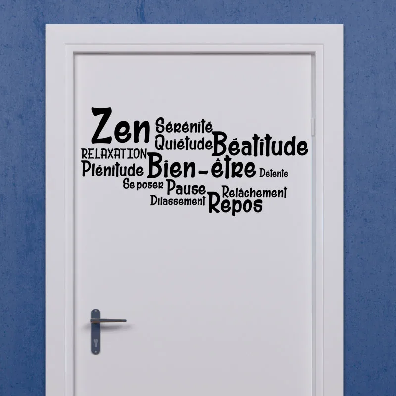 Наклейки Salle-de-bain Citation Zen Bien Etre Repos виниловый Настенный декор наклейка на стену