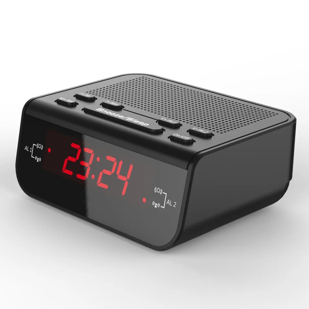 LED фантастический Fm радио цифровой будильник с таймером сна Snooze Fuction компактный