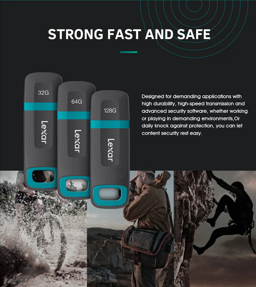 Lexar USB флеш-накопитель карта памяти 32 Гб 64 Гб 128 ГБ USB3.1 высокоскоростная Водонепроницаемая флеш-память, переносной usb-накопитель