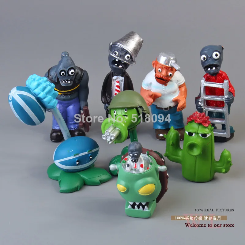 40 шт./компл. с изображением героев «Plants vs Zombies Растения против Зомби 2,5-6,5 см ПВХ Фигурки игры РПЗ; Коллекционные Фигурки Игрушки Подарки завод+ Зомби