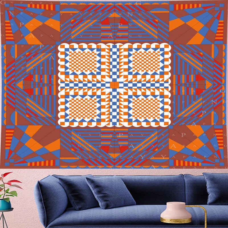 

GN.PAPAYA Nordic Style Classical Pattern Tapestry Vintage Style macrame Tapestries Retro Pattern Wall Hanging home decor