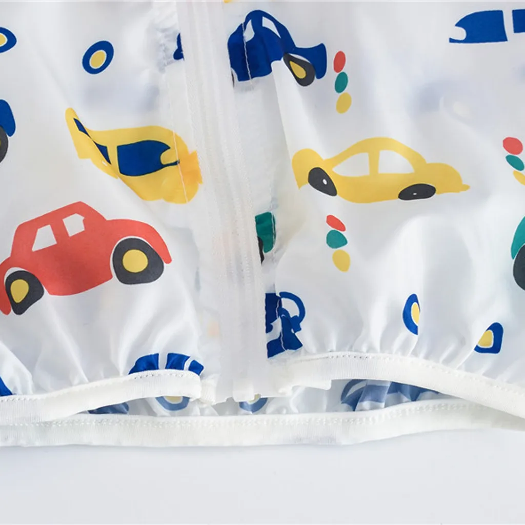 Toddler Kids Summer Sunscreen Jackets Printing Hooded Outerwear Zipper Coats roupa de frio infantil chaqueta bebe invierno new