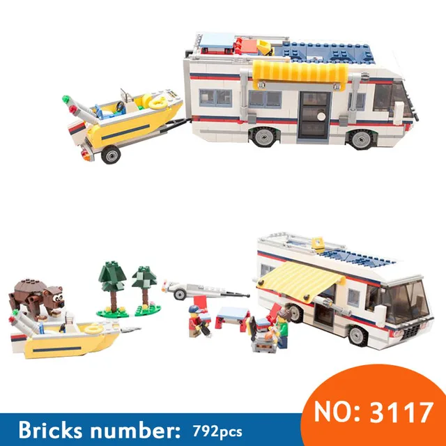 3117 792 шт. отпуск бегства Camper летние домашние архитектор 3 в 1 Building Block Совместимость
