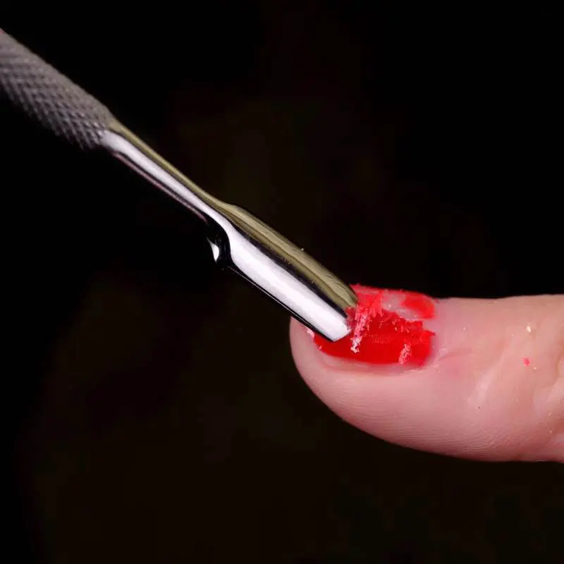 1 шт. из нержавеющей стали для кутикулы Съемник двусторонний палец толчок сухой