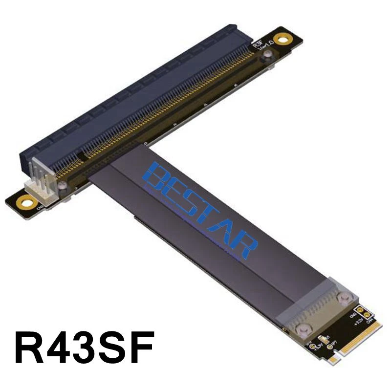 Riser PCI e PCIE x16 To M.2 NGFF NVMe Key M key Card Express 16x Gen3.0 32G/bps удлинитель ленточный кабель 10 см 30 60