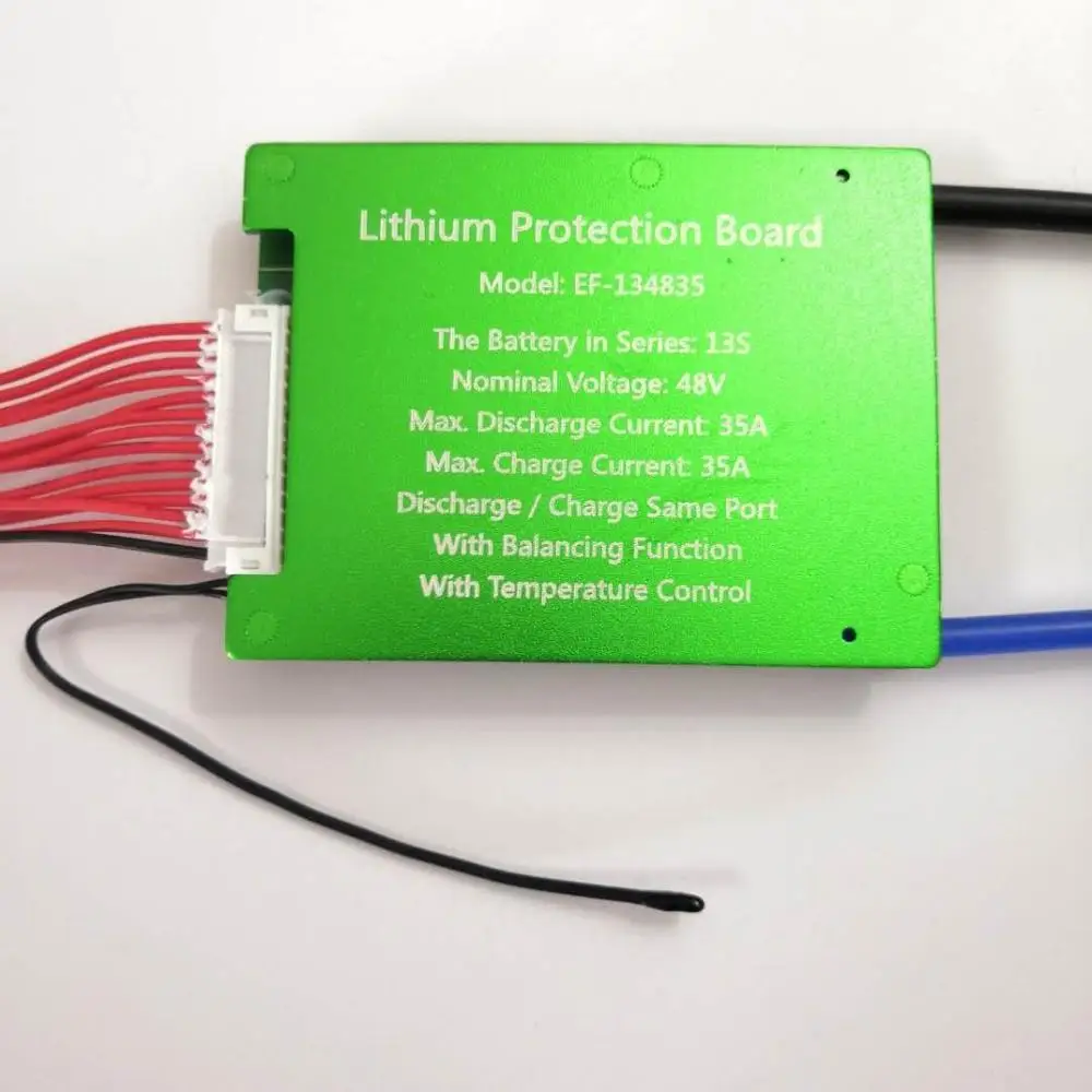 Подлинный ток 13s 48v 35A bms pcm pcb для электрического велосипеда 48V модуль цепи защиты для литий-ионной батареи с NTC
