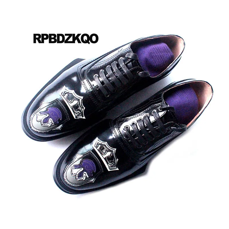 Luxury European Printed Runway Genuine Leather Black Rubber Oxfords Real Club Italian Mens Shoes Brands Italy Party Plus Size | Обувь