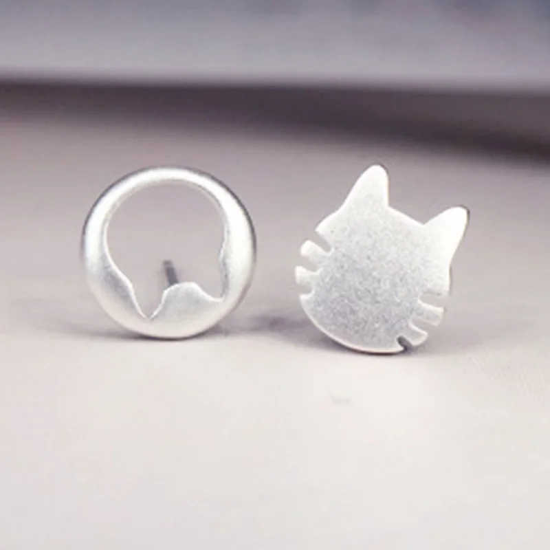 Totoro Модные серебряные серьги-гвоздики для женщин и девушек, ювелирные изделия, аксессуары, рождественский подарок, корона, звезды, свадьба, крошечная Снежинка, олень - Окраска металла: Totoro