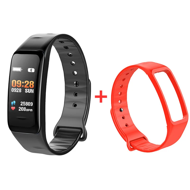 Add Red Strap Смарт-Браслет Водонепроницаемый Фитнес-трекер часы Смарт-Браслет фитнес-браслет Здоровье монитор сердечного ритма Bluetooth Спорт Smartband - Цвет: Add Red Strap