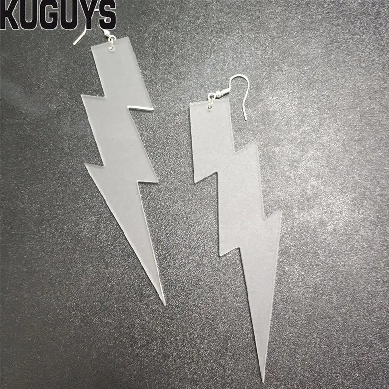 Clear FROSTED KUGUYS, 15 цветов, 115 мм, сережки-молния для женщин, карамельный цвет, Индивидуальные Акриловые длинные висячие серьги, ювелирное изделие, мода - Окраска металла: Clear FROSTED