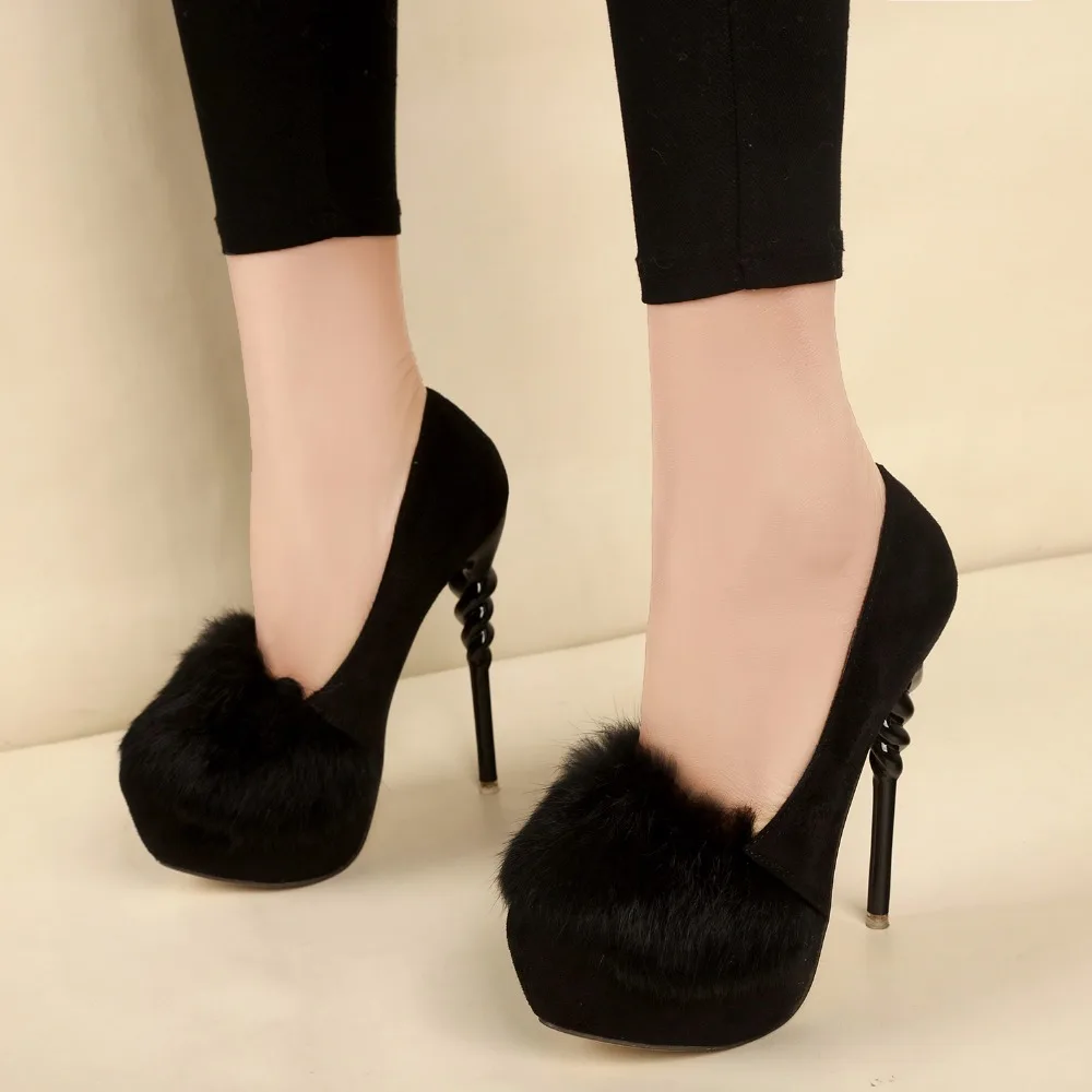 Женщины туфли на каблуках сексуальные насосы высокие каблуки платформе замши