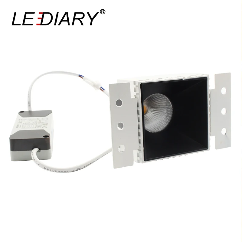 LEDIARY LED COB Квадратные светильники 9 Вт 220 в 75 мм с отверстиями антибликовым
