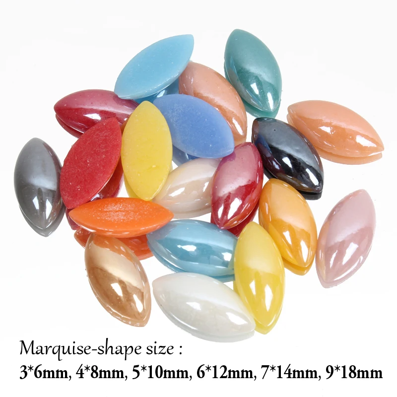 600 шт мульти [-Размер конский глаз разноцветные керамические бусины половинки