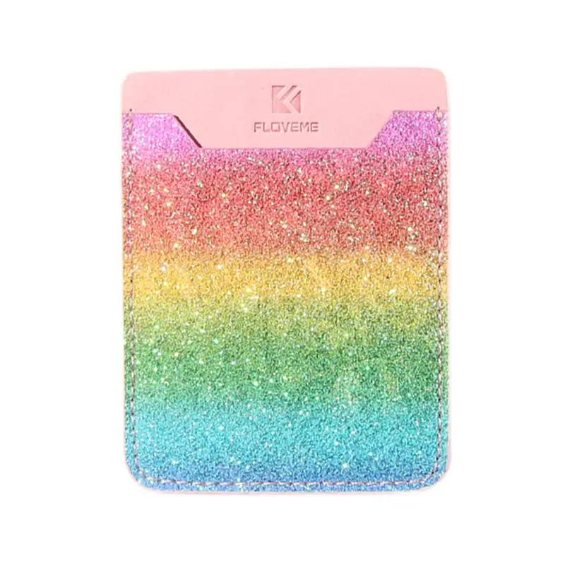 Rainbow Floveme держатель для карт, стикер, кошелек для мобильного телефона, карман для кредитных карт, наклейка, задняя крышка, чехол для телефона, чехол для сотового телефона, лайкра - Цвет: Rainbow