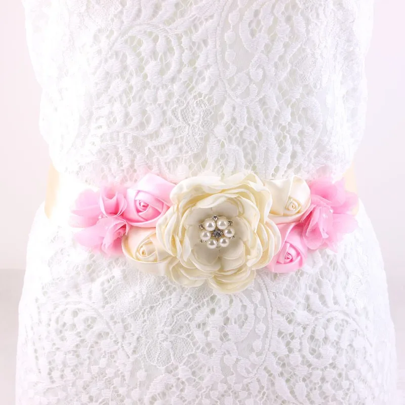 wholesale Maternity Sash Flower Sash Belt Bridesmaid Photo Prop Baby Shower Newborn Flower Belt Bridal Wedding Accessories