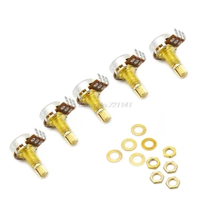 5 шт., потенциометр A500K, электрогитара, басовый эффект, усилитель звука, 18 мм, детали вала, золотой, Прямая поставка