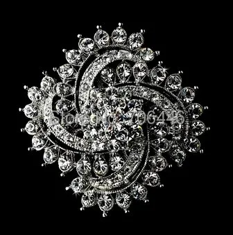 Брошь с кристаллами и стразами 2 дюйма родиевым покрытием|brooch designer|designer broochrhinestone
