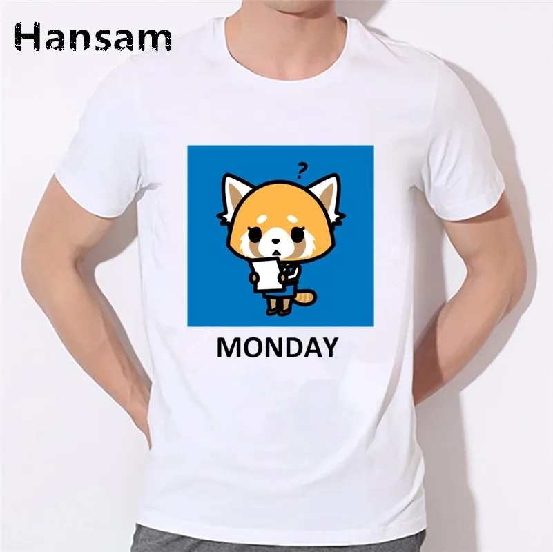 Aggretsuko aggression Retsuko футболка Новая летняя в стиле хип-хоп Camisetas Hombre уличная с