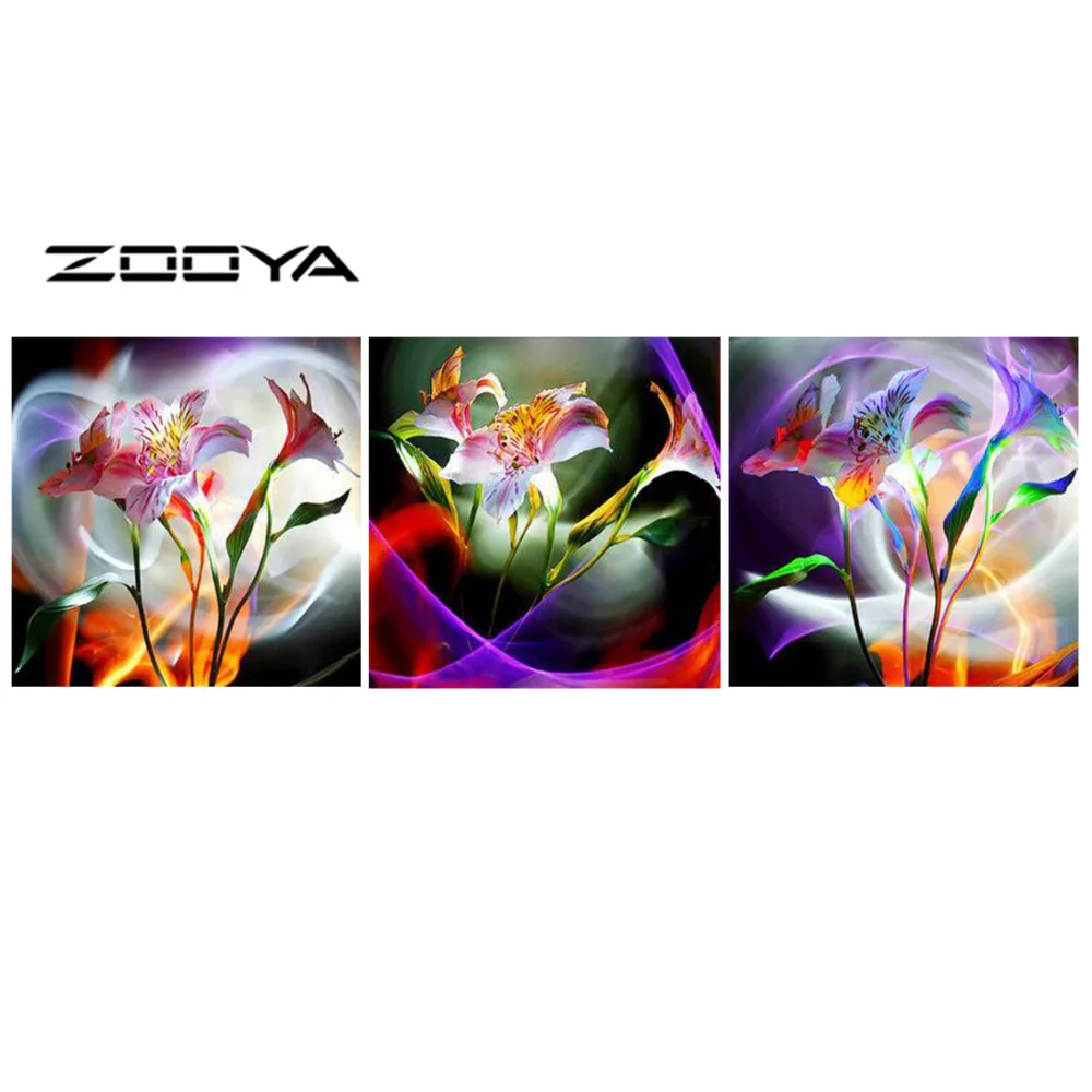 ZOOYA DIY Полная Алмазная вышивка картина крестиком мозаичная триптих Картины