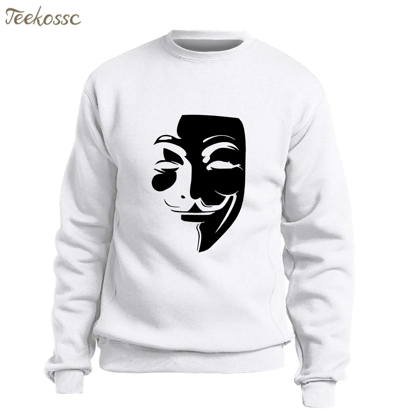 V for Vendetta толстовка мужская серая Крутая толстовка зима осень флис теплый триллер Толстовка Мужская хип-хоп бренд уличная одежда - Цвет: White 1