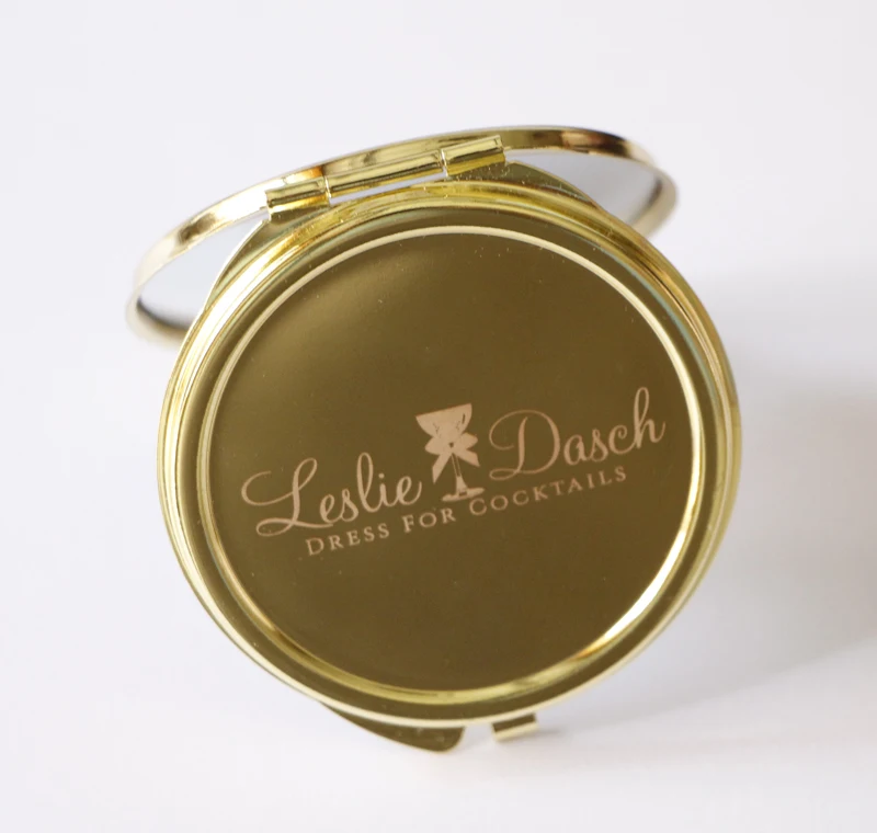 Персонализированное Золотое компактное зеркало 62 мм круглая дамская сумочка