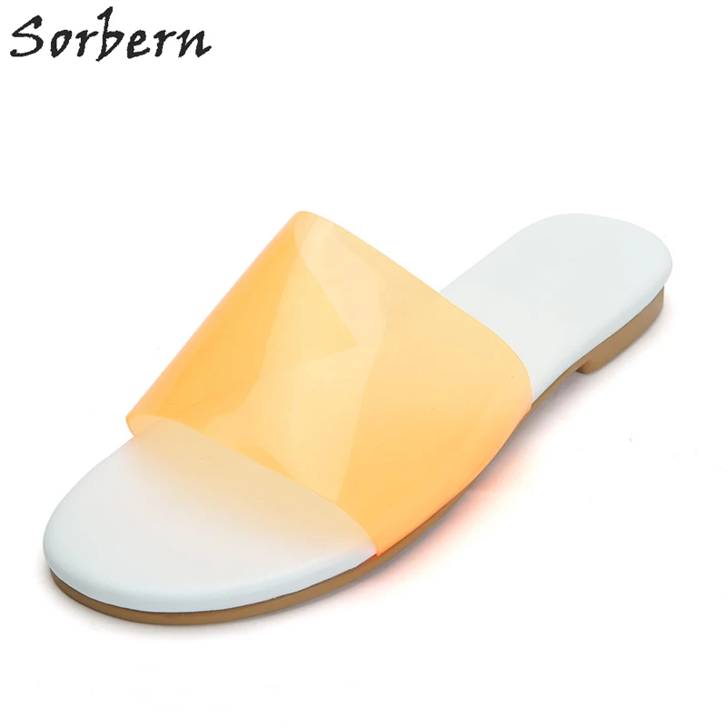 Sorbern/летние женские шлепанцы на плоской подошве цвет заказ большие размеры летние роскошная обувь