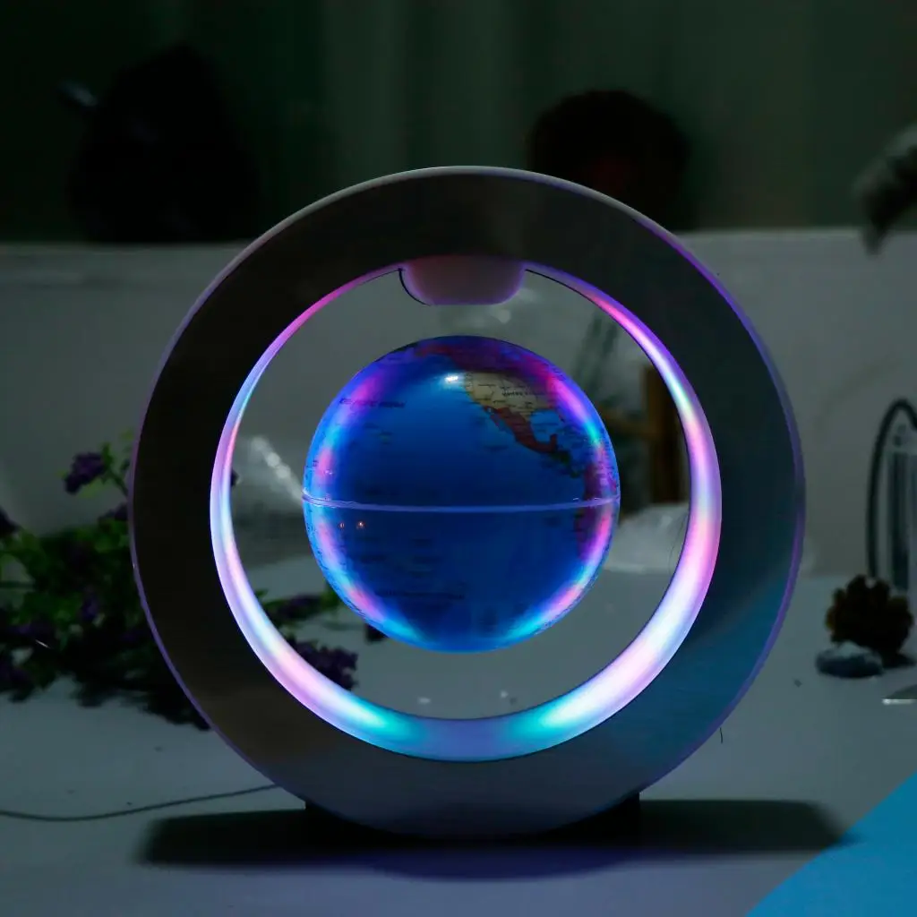 O образная магнитная левитация плавающая карта мира шар для домашнего стола