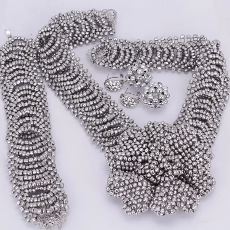 Ювелирный Набор из кристаллов в Дубае ожерелье с цветком ювелирный набор ручной