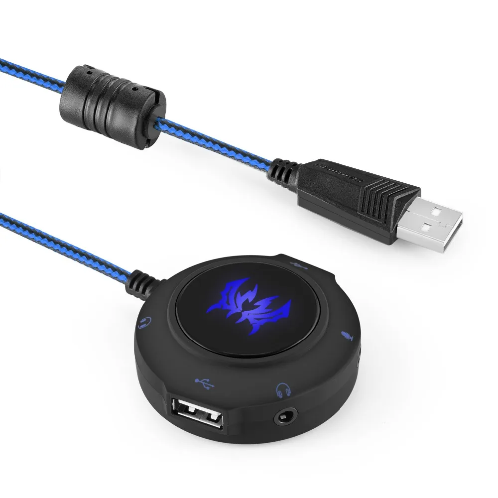 Внешняя звуковая карта USB 2.0/2 3 5 мм jack Kotion EACH S2 USB-концентратор с гнездами для