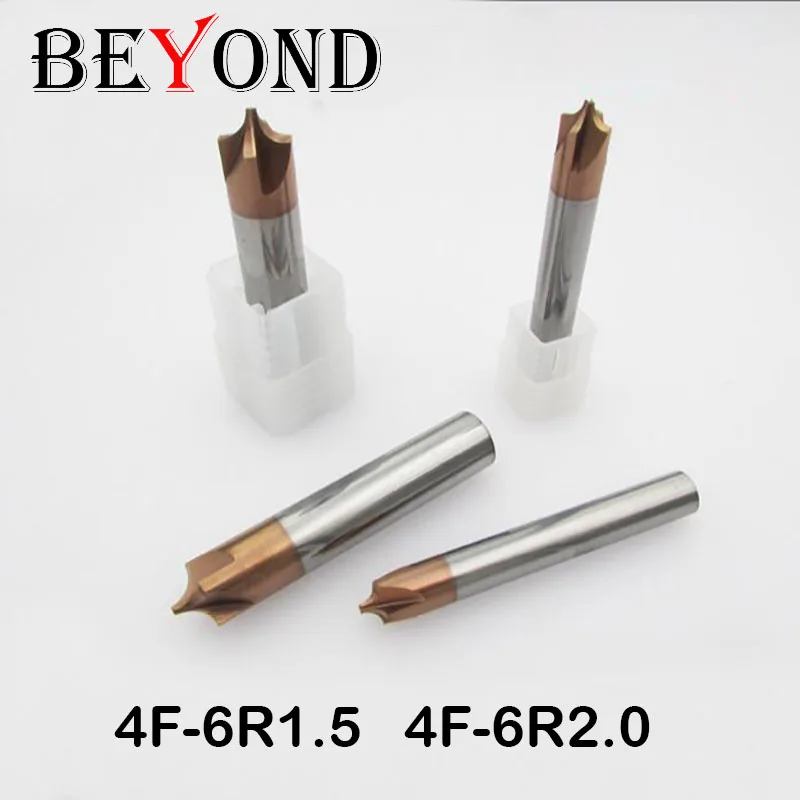 HRC50 4F-6R1.5/6R2.0.0 4 flute coating R milling cutter Corner Rounding End mills Ball nosed Mill length 50mm dianmeter 4mm | Инструменты