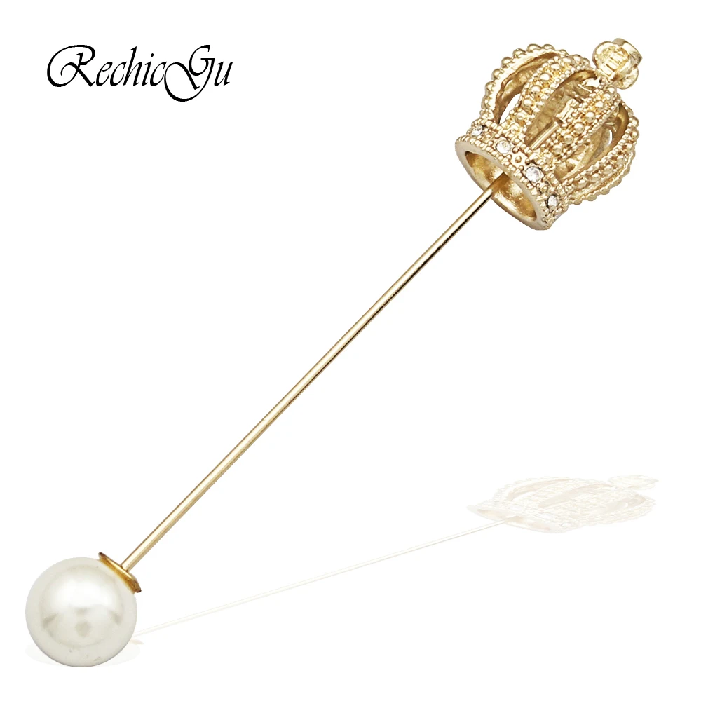 Золотая Королевская корона тиара с крестом на лацкан булавка галстук шляпа