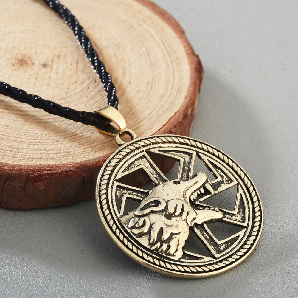 

Славянский амулет Chandler волк тотемная Подвеска Ожерелье очаровательное винтажное мужское ожерелье животное викингов ювелирные изделия