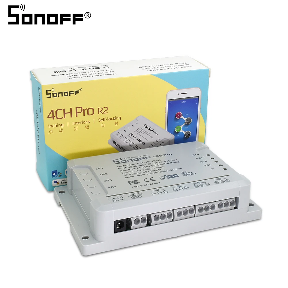 Sonoff 4CH Pro R2 умный дом RF 433 МГц Wifi светильник переключатель 4 банды