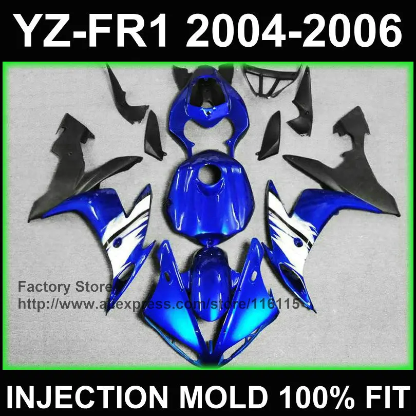 Чистый черный обтекатель комплект для YAMAHA Обтекатели YZF R1 2004 2005 2006 yzf r1 04 05 06 ABS