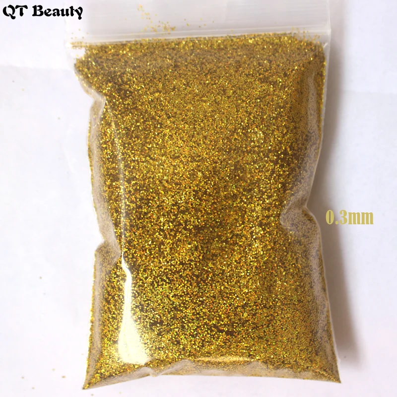 

1 Bag Nail Art Glitter Gel Powder 50g Laser Gold Hexagon Sparkly Paillette Tips 0.3mm Manicure Beauty Makeup Sequins DIY