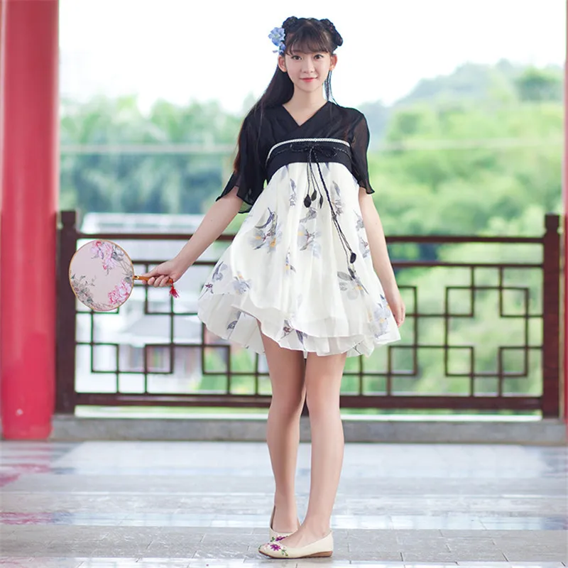 2017 Chinese Traditional Clothings Ruqun Dress One-Piece Black And White Elegant Retro Chest-High Tang Dynasty Long Short | Тематическая