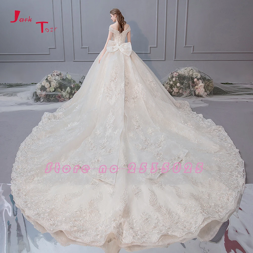 Vestido de Noiva роскошное бальное платье с вырезом лодочкой свадебные платья