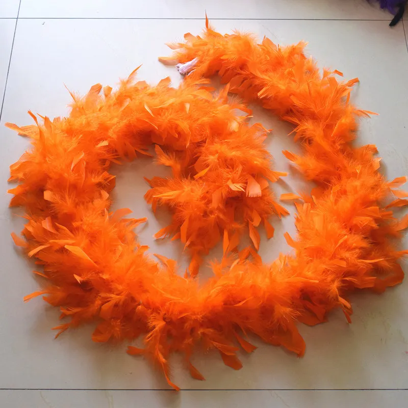 Красивый 2 ярдов/оранжевый цвет натурального боа из пера индейки/тонкое вечернее