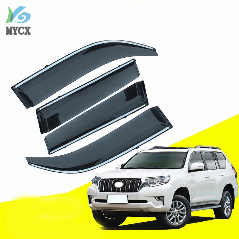 Для toyota Prado FJ150 FJ 150 2014 2015 2017 автомобильные оконные козырьки для защиты от дождя 4