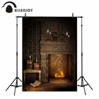 Фон для фотосъемки Allenjoy Рождественская ночь винтажный кирпичный камин книга фон фотостудия фотобудка оригинальный дизайн