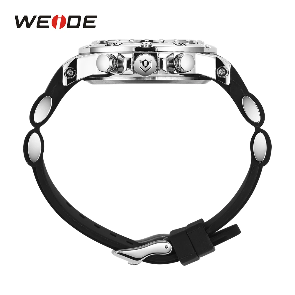 WEIDE мужская спортивная мода бизнес Авто Дата силиконовый ремешок часы военные led