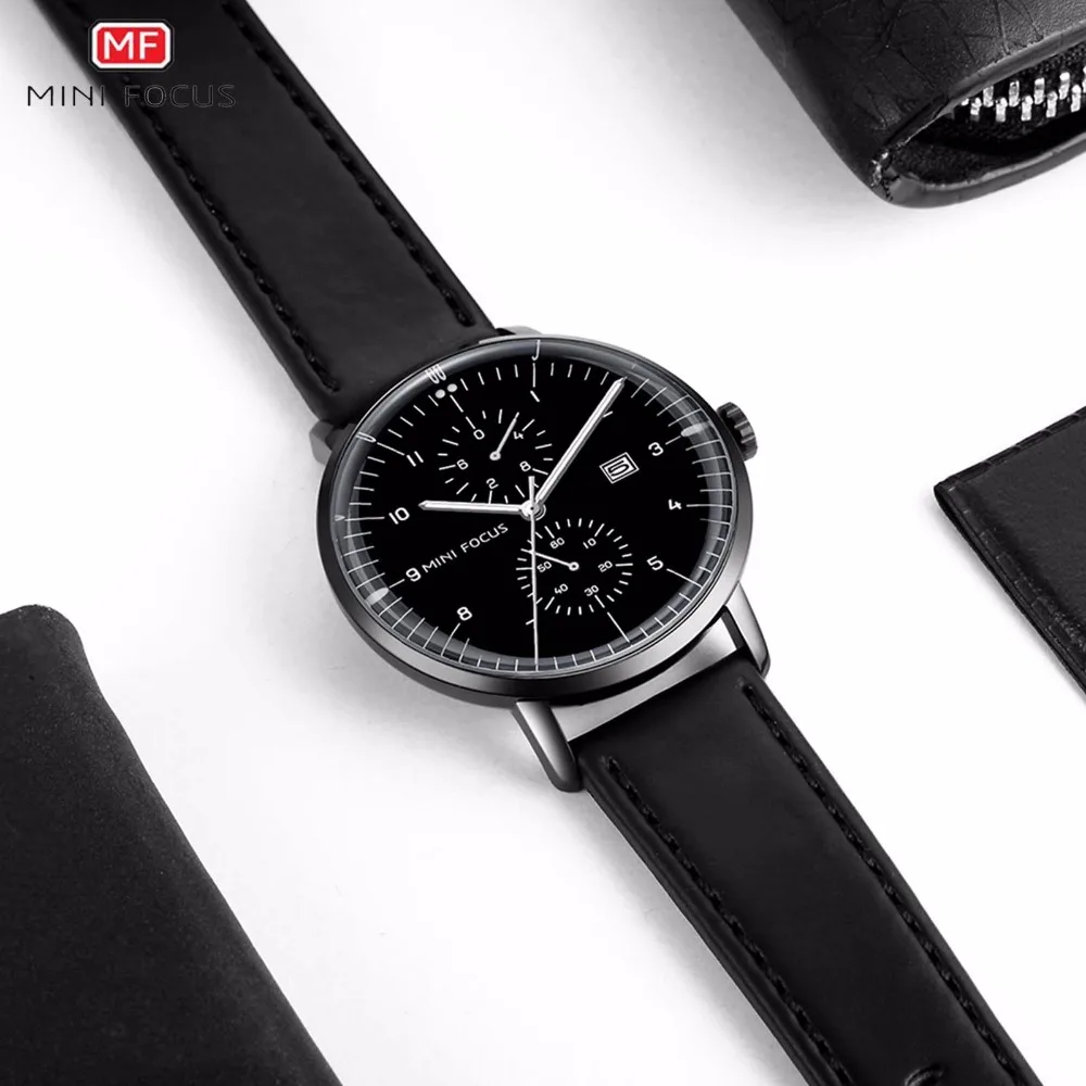 Фото Мини фокус Роскошные брендовые Для мужчин кварцевые часы бизнес Дата