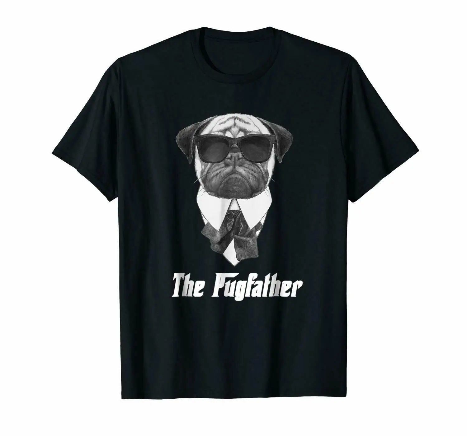 

Funny Dogs The Pugfather Shirt Dad Dog Shirt Father's Day Gifts T-Shirt Short Sleeve 100% Cotton