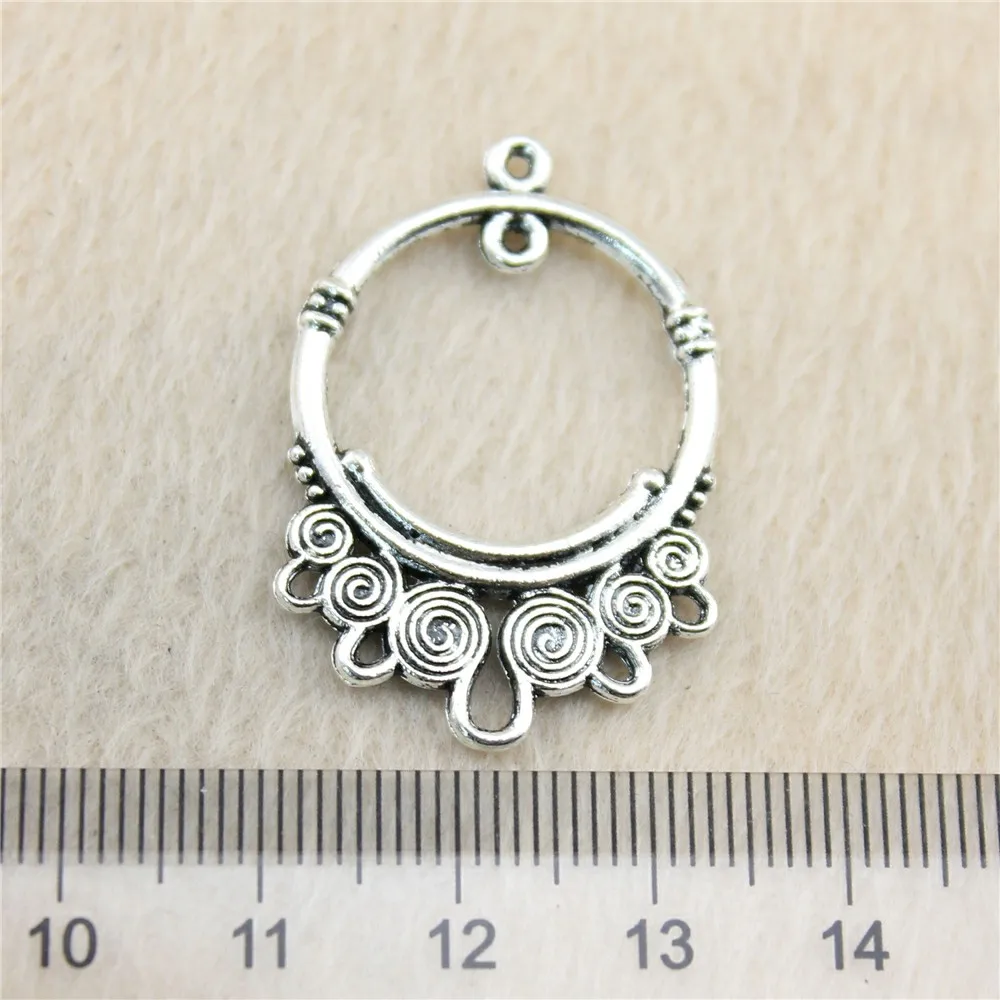 

6pcs Earring Connector Charms DIY Jewelry Making Jewelry Finding Antique Silver Color 34x23mm