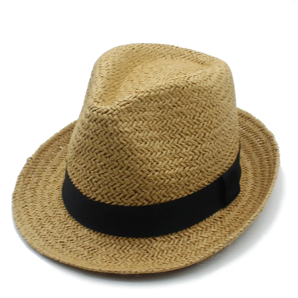 100% рафия для женщин и мужчин соломенная плоская шляпа от солнца джентельмена
