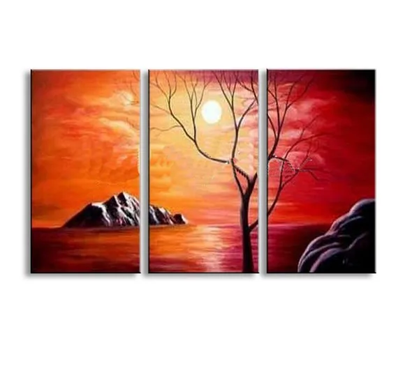 100% ручной росписью красный картина маслом Home Decor Wall Art Современный Морской