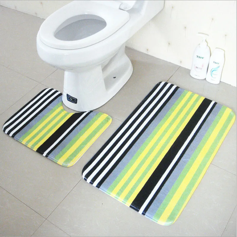 Коврик для ванной комплект 2 шт. 100% полиэстер не ковер и toliet rugs 37*45 + 45*75 см