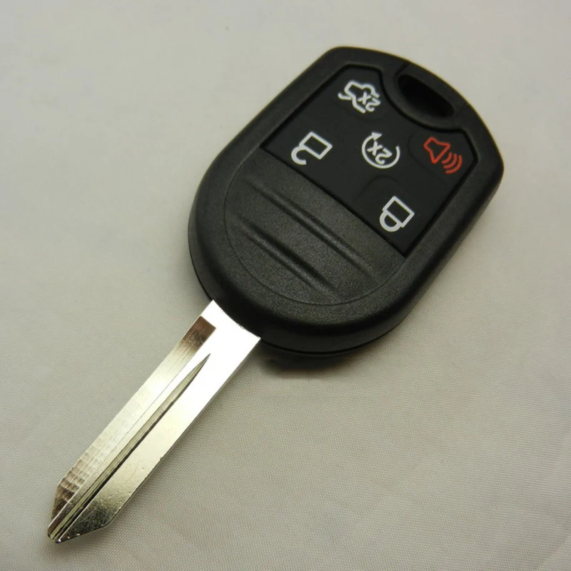Genuine Car Leather Bag Remote Control Key Chain Cover Case For Ford Explorer Auto Transponder 5 Buttons wallet | Автомобили и