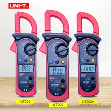 UNI T цифровой клещи 2000 граф UT201 UT202 UT202A мини мультиметр DC AC