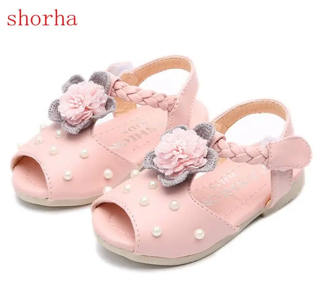 

Kids Children girls Sandals Shoes Summer Fashion Flower Girls Flat Princess Shoes children's girls Pearl shoes